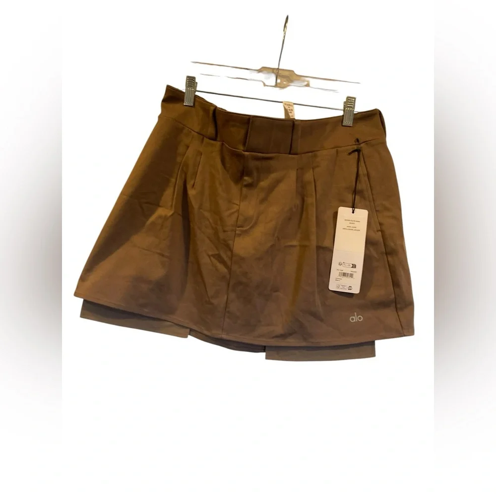 NWT Alo Yoga good days mini skirt MUSHROOM Size L